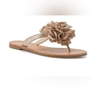 Guess Taupe Beige Floral Fabric Sandals